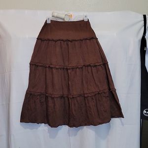 Vol.1 brown skirt with ruffle layers sz PS